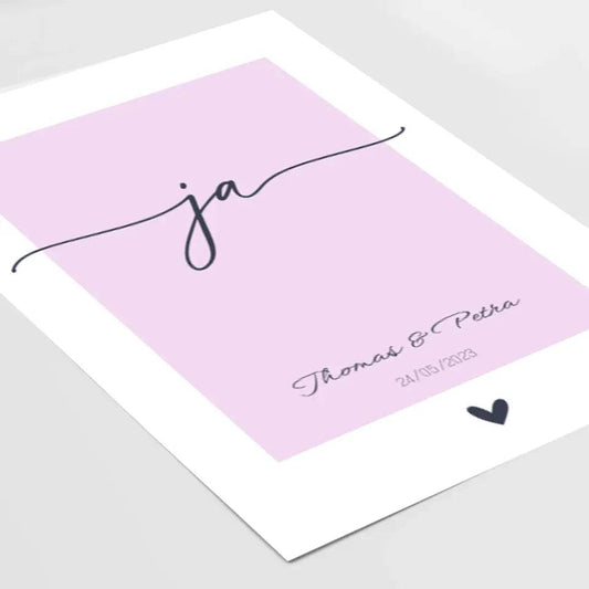 'ja' zur Hochzeit - dein personalisiertes Poster: Unvergessliche Erinnerungen mit Namen und Datum festhalten - posterfolio.de