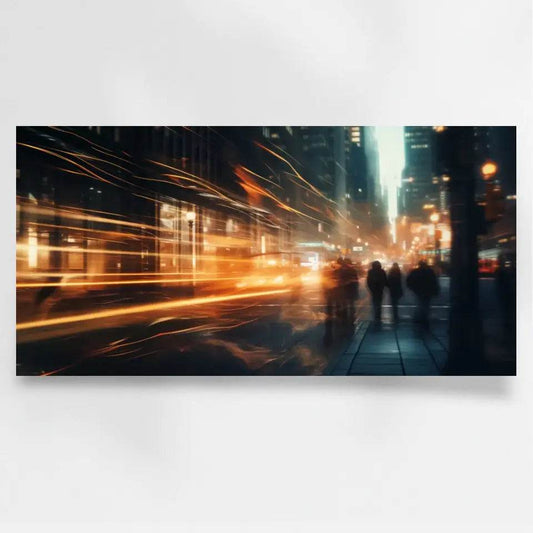 Erlebe die Metropole: Panoramabild der nächtlichen Stadtszene - posterfolio.de