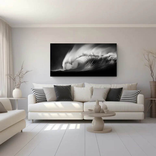 Erlebe die Faszination der Natur - Panoramabild einer mächtigen Meereswelle! - posterfolio.de