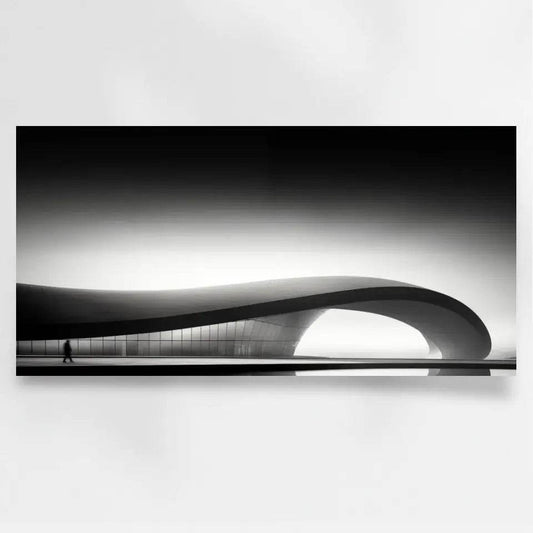 Erlebe die zeitlose Eleganz eines modernen Architekturmeisterwerks mit unserem exklusiven Panoramabild - posterfolio.de