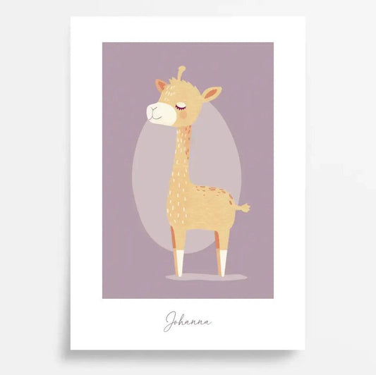 Zauberhaftes Giraffenposter: Dein personalisiertes Kinderzimmer-Highlight! - posterfolio.de