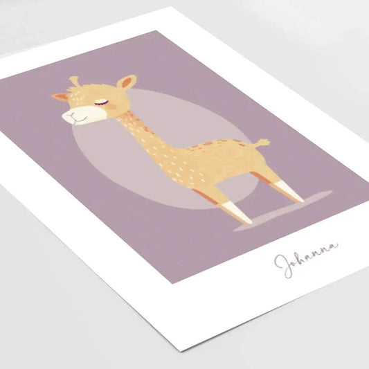 Zauberhaftes Giraffenposter: Dein personalisiertes Kinderzimmer-Highlight! - posterfolio.de