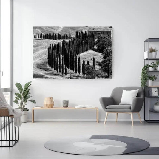 Zeitloses Toskana Säulenzypressen Wandbild: Hol Dir den ländlichen Charme ins Haus! - posterfolio.de