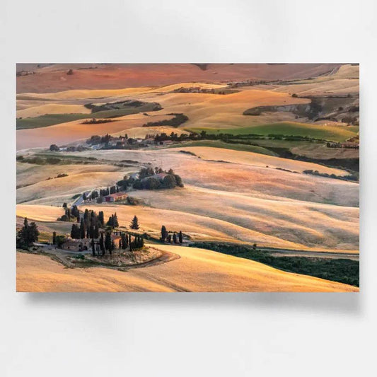Goldenes Toskana Landschaftsbild Wandbild: Dein Stück Italien für Zuhause! - posterfolio.de
