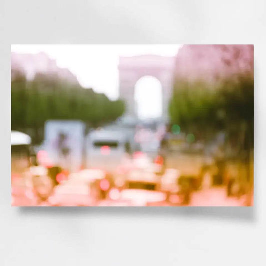 Arc de Triomphe Abstraktes Wandbild: Paris in Rosarotem Glanz - posterfolio.de