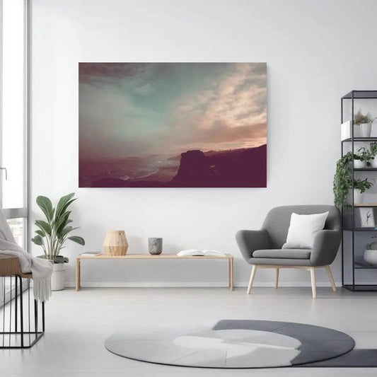 Wilde Küste Portugal Wandbild: Atlantik in dramatischer Dämmerung - posterfolio.de