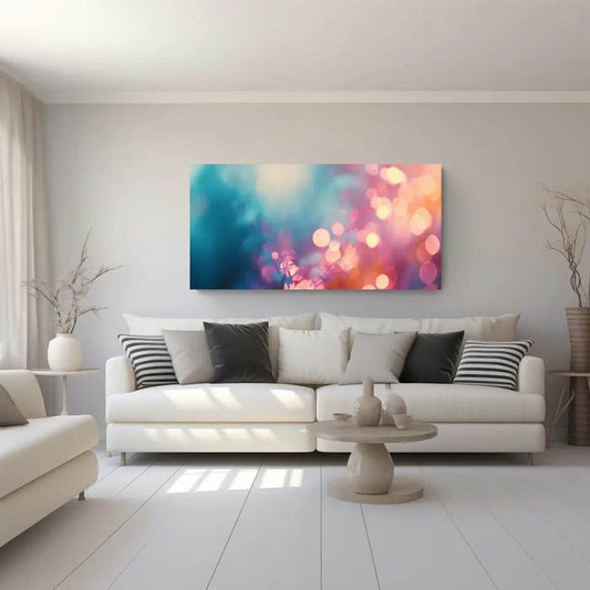 Panorama Wandbild: Abstrakte Lichter für ein elegantes Ambiente - posterfolio.de