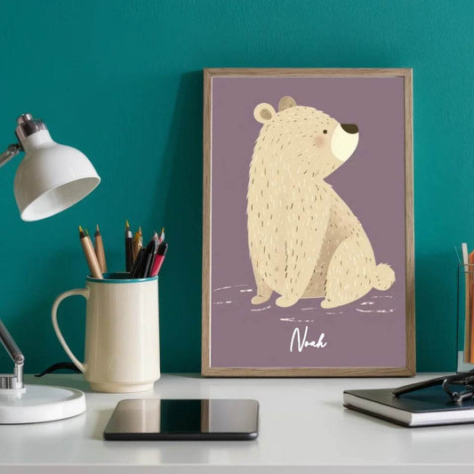 Niedlicher Bär: Dein personalisiertes Poster für leuchtende Kinderaugen! - posterfolio.de