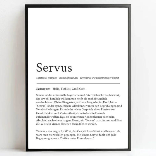 Definition Poster Servus: Ein einzigartiges, personalisiertes Poster - posterfolio.de