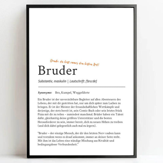 Definition Poster Bruder: Ein einzigartiges, personalisiertes Poster - posterfolio.de