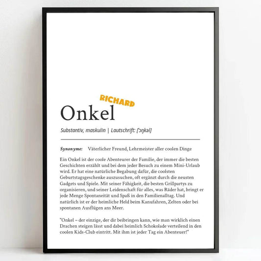 Definition Poster Onkel: Dein einzigartiges personalisiertes Geschenk - posterfolio.de