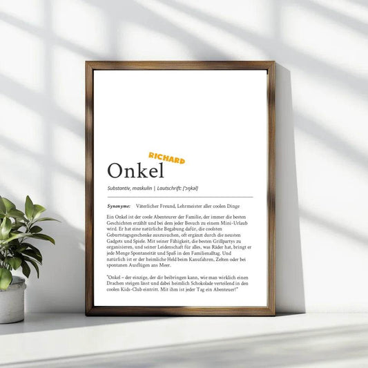 Definition Poster Onkel: Dein einzigartiges personalisiertes Geschenk - posterfolio.de