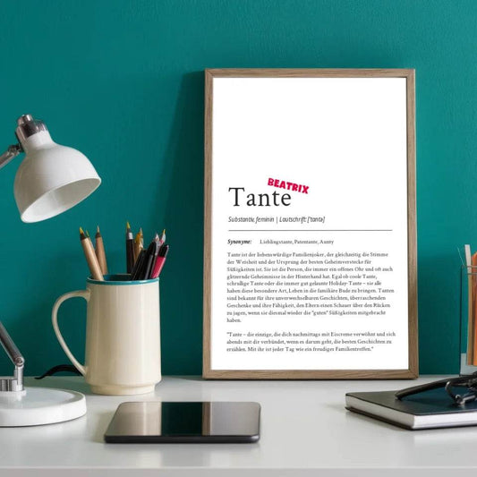 Definition Poster Tante: Dein einzigartiges personalisiertes Geschenk - posterfolio.de