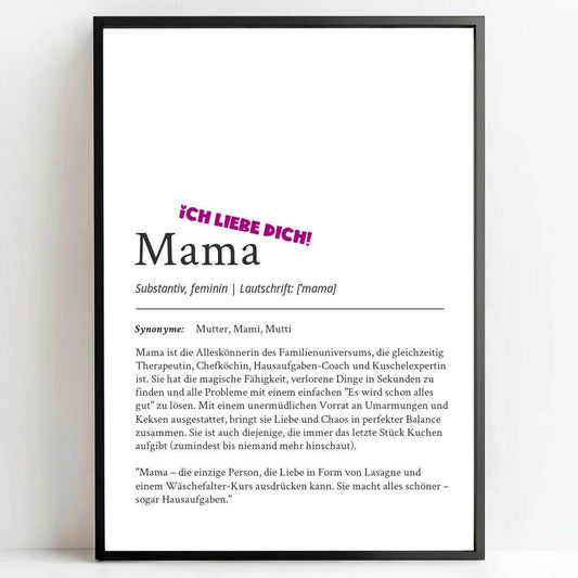 Definition Poster Mama: Dein liebevolles personalisiertes Geschenk - posterfolio.de