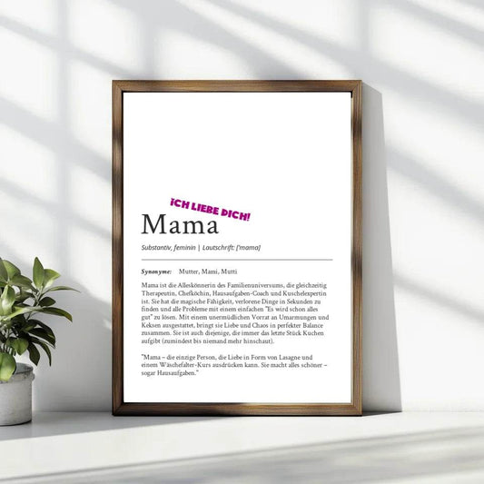 Definition Poster Mama: Dein liebevolles personalisiertes Geschenk - posterfolio.de