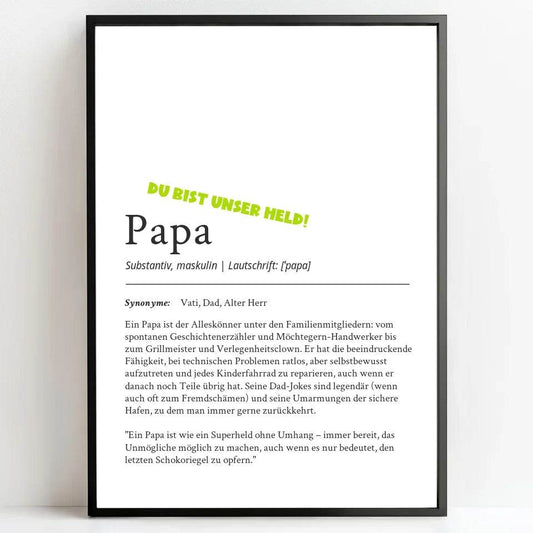 Definition Poster Papa: Dein personalisiertes Geschenk voller Liebe - posterfolio.de