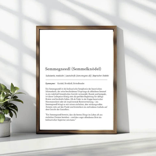 Bayrisches Semmegneedl Definition Poster: Dein personalisiertes Küchengeschenk - posterfolio.de