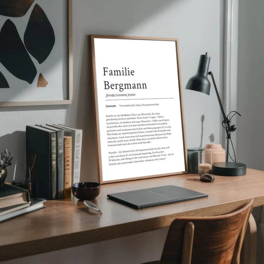 Familienname Definition Poster: Personalisiertes Geschenk für deine Familie - posterfolio.de