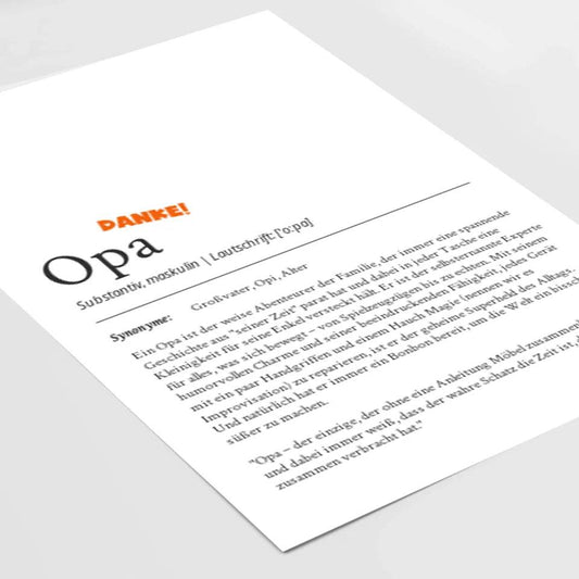 Definition Poster Opa: Dein persönliches, liebevolles Geschenk - posterfolio.de