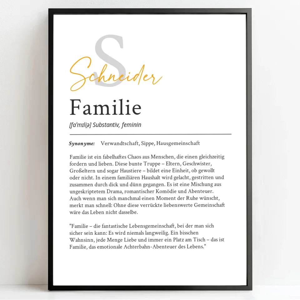 Personalisiertes Familien-Wort-Kunst Poster – Individuell Gestaltet, Perfekt Als Geschenk