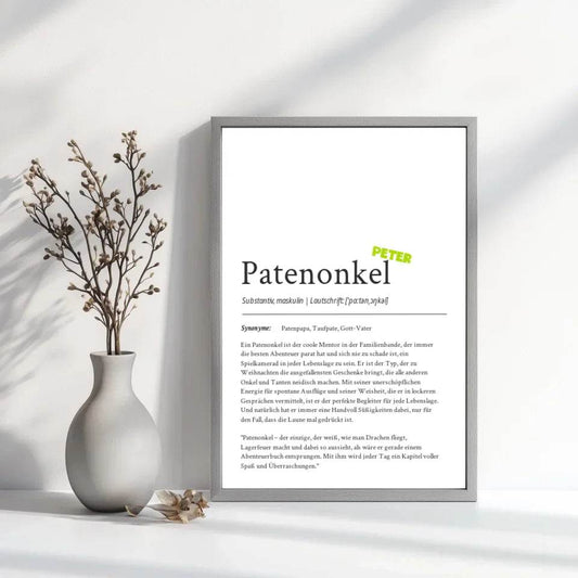 Definition Poster Patenonkel: Dein einzigartiges, personalisiertes Geschenk - posterfolio.de