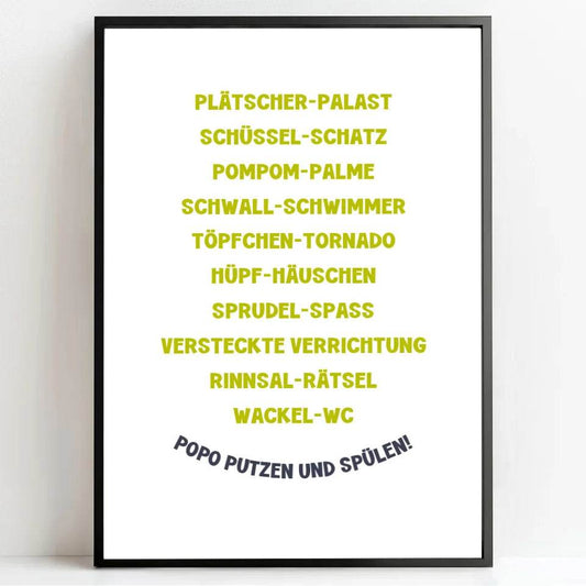 Gestalte Dein humorvolles Toiletten-Poster: Lachen garantiert! - posterfolio.de