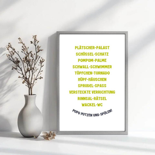 Gestalte Dein humorvolles Toiletten-Poster: Lachen garantiert! - posterfolio.de