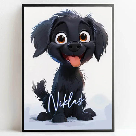 Fröhlicher Welpe: Dein personalisiertes Poster für pure Freude! - posterfolio.de