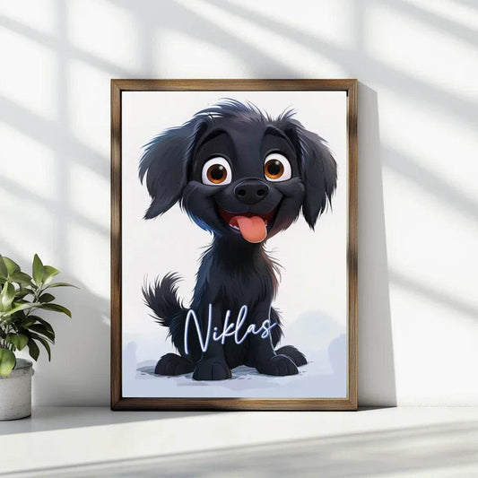 Fröhlicher Welpe: Dein personalisiertes Poster für pure Freude! - posterfolio.de