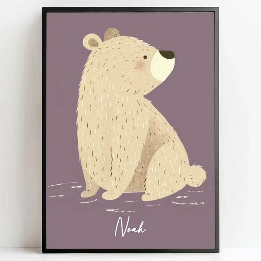 Niedlicher Bär: Dein personalisiertes Poster für leuchtende Kinderaugen! - posterfolio.de
