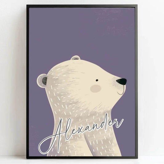 Fröhlicher Eisbär: Dein personalisiertes Poster fürs Kinderzimmer! - posterfolio.de