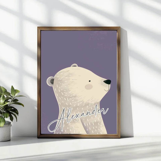 Fröhlicher Eisbär: Dein personalisiertes Poster fürs Kinderzimmer! - posterfolio.de