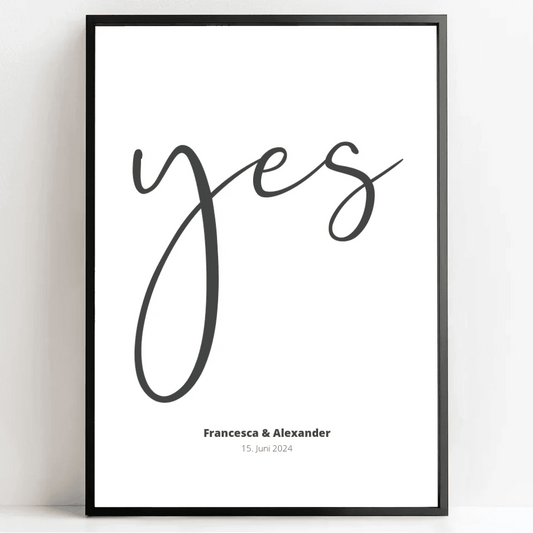 Personalisiertes Liebesbeweis-Poster: Euer persönlicher yes-Moment festgehalten! - posterfolio.de