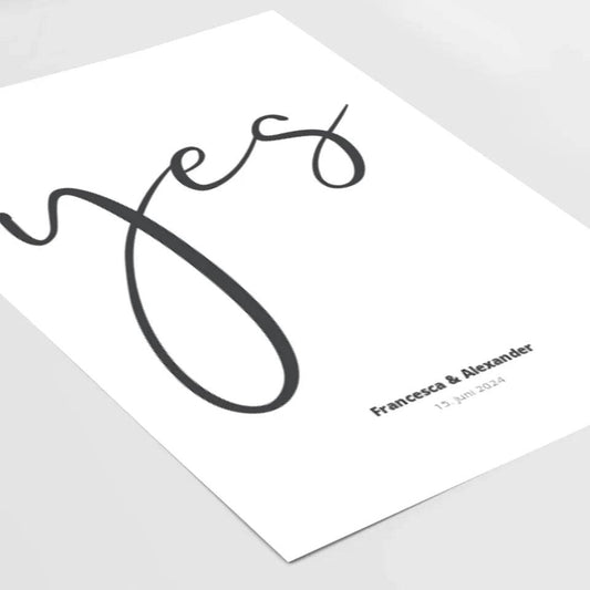 Personalisiertes Liebesbeweis-Poster: Euer persönlicher yes-Moment festgehalten! - posterfolio.de