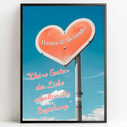 Dein persönlicher Liebesbeweis: Personalisiertes Poster mit Herz und individueller Botschaft! - posterfolio.de