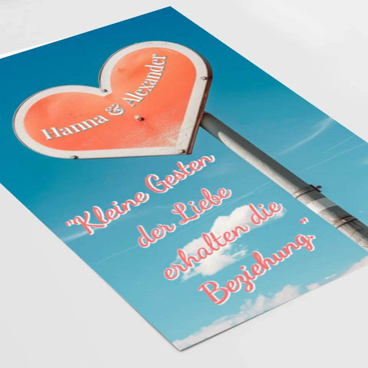 Dein persönlicher Liebesbeweis: Personalisiertes Poster mit Herz und individueller Botschaft! - posterfolio.de