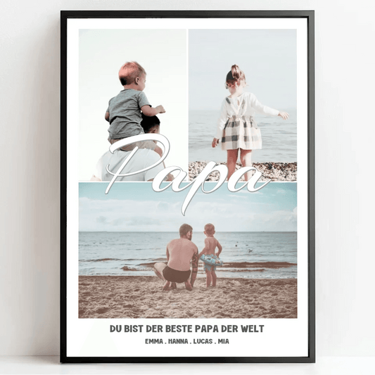 Bewahre besondere Erinnerungen: Personalisierte Papa Fotocollage für einzigartige Geschenke! - posterfolio.de