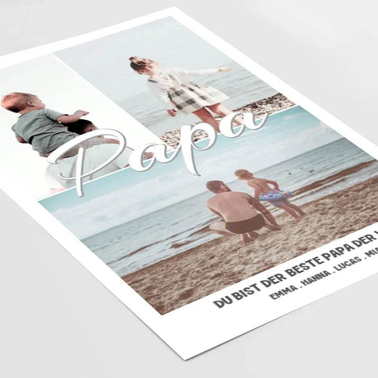 Bewahre besondere Erinnerungen: Personalisierte Papa Fotocollage für einzigartige Geschenke! - posterfolio.de