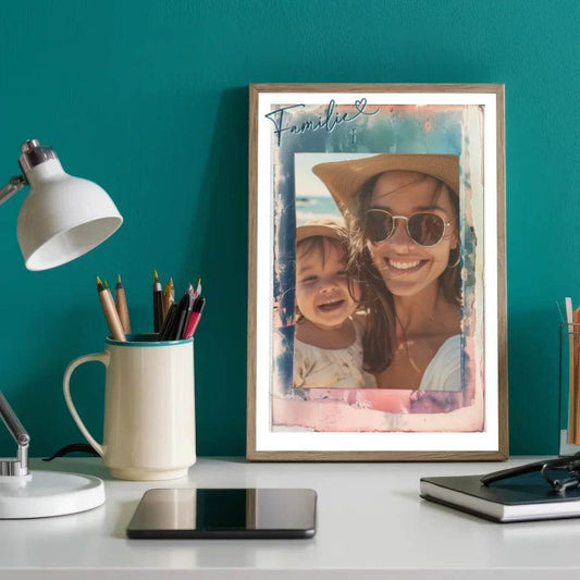 Überrasche Mama mit einem einzigartigen Geschenk – Personalisiertes Poster mit Vintage-Fotofilter! - posterfolio.de