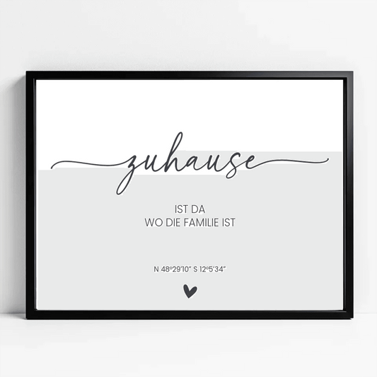 Einzigartiges Geschenk mit Herz: Personalisiertes Familienposter - posterfolio.de