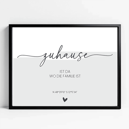 Einzigartiges Geschenk mit Herz: Personalisiertes Familienposter - posterfolio.de