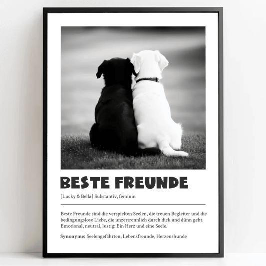 Definitions Poster Beste Freunde (Hundefreunde) – Personalisiertes Geschenk - posterfolio.de