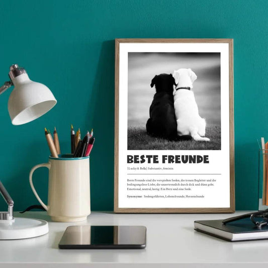 Definitions Poster Beste Freunde (Hundefreunde) – Personalisiertes Geschenk - posterfolio.de