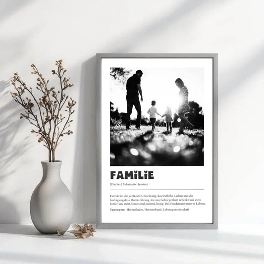 Emotionales Definitions Poster Familie – Dein einzigartiges, personalisiertes Geschenk - posterfolio.de