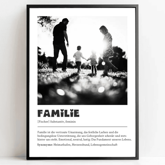 Emotionales Definitions Poster Familie – Dein einzigartiges, personalisiertes Geschenk - posterfolio.de