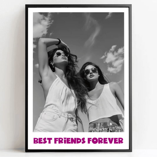 Einzigartiges Geschenk für deine beste Freundin: Personalisiertes Poster mit eurem Foto und individueller Botschaft - posterfolio.de