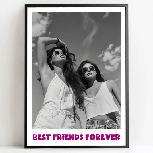 Einzigartiges Geschenk für deine beste Freundin: Personalisiertes Poster mit eurem Foto und individueller Botschaft - posterfolio.de