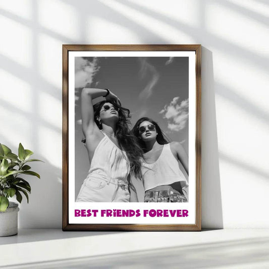 Einzigartiges Geschenk für deine beste Freundin: Personalisiertes Poster mit eurem Foto und individueller Botschaft - posterfolio.de