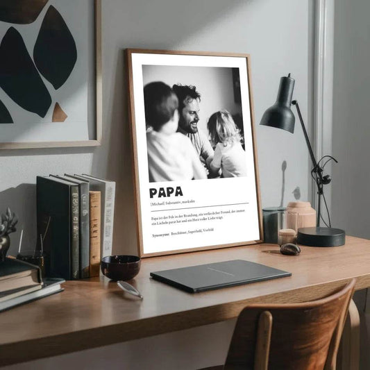 Liebevoll gestaltetes Definitions Poster als einzigartiges Geschenk für Papa - posterfolio.de