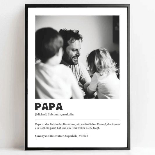 Liebevoll gestaltetes Definitions Poster als einzigartiges Geschenk für Papa - posterfolio.de